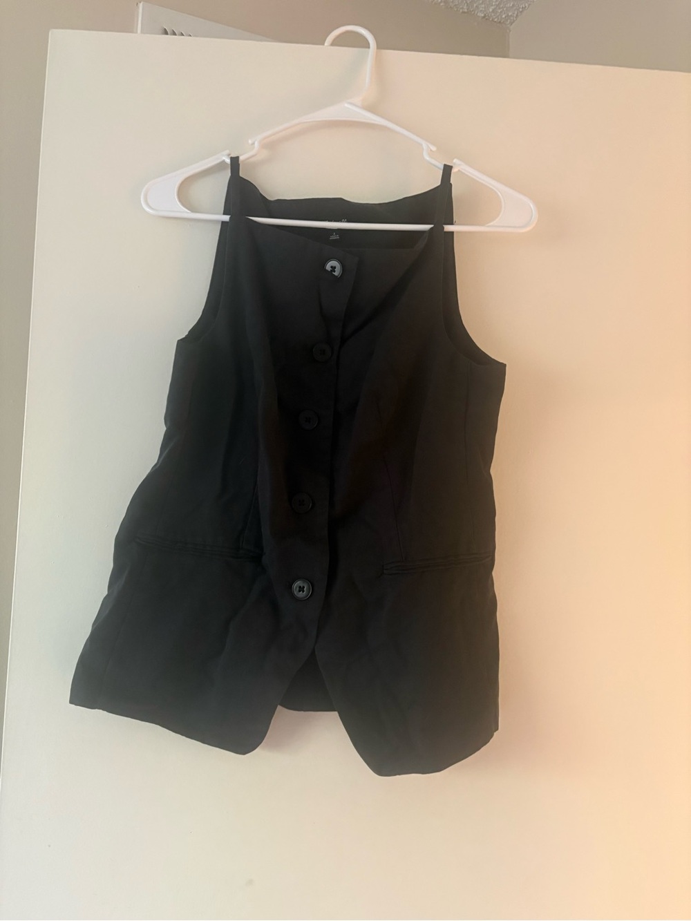 Madewell Black Button-Front Vest top in Navy
